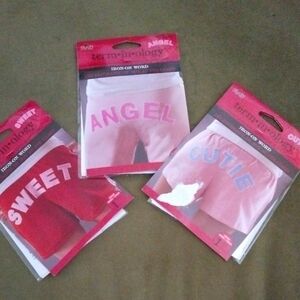 Iron On 'Angel' Pink, "Sweet" Light Pink, "Cutie" Blue